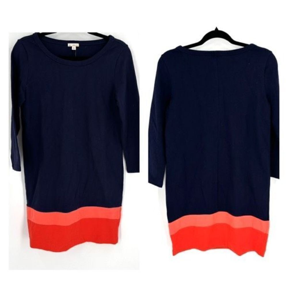 NWT Gap Colorblock Navy Blue & Coral Coastal New England Knee‎ length dress XS
